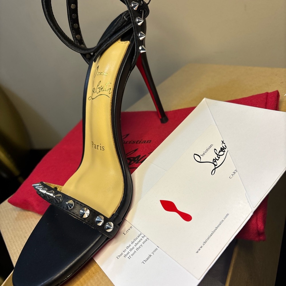 Christian Louboutin Black Studded Heels - Picture 2 of 3